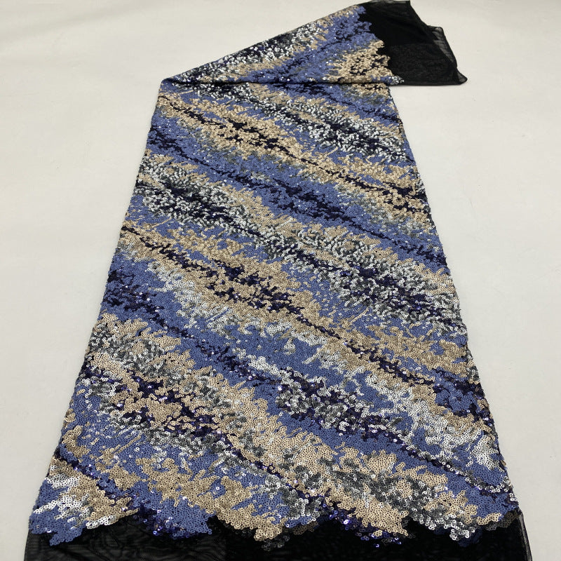 Twill-Effect Colorful Sequin Stretch Mesh — fabric photo 5