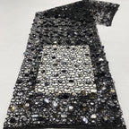 9/12/18 mm Sequin Embroidered Guipure Lace Fabric — fabric photo 4