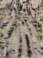 Wave Cordwork Iridescent Sequin Embroidered Mesh Fabric — fabric photo 2