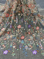 Botanical Appliqué Bridal Fabric — fabric photo 4