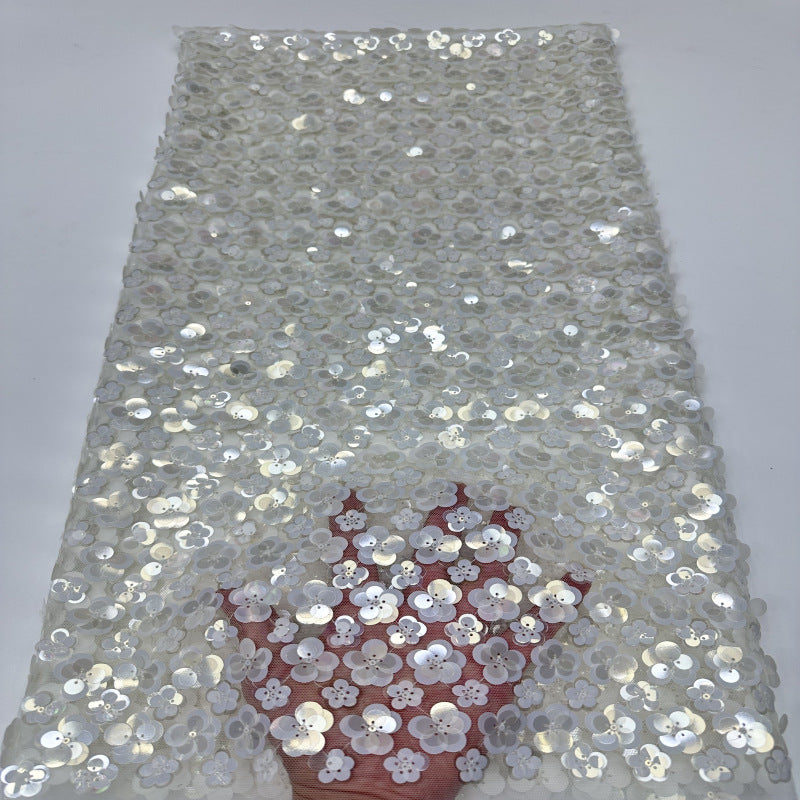 Floral 3–12mm Sequin Combination Embroidery — fabric photo 5