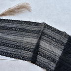 Small Floral Double-Scallop Textured Stretch Nylon Lace Trim 18 cm