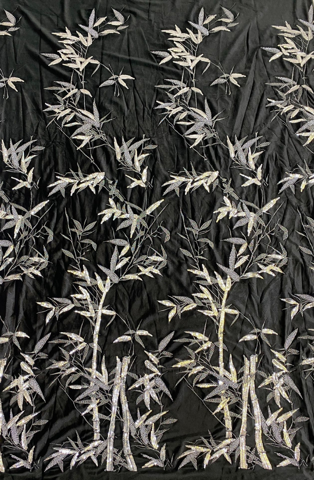 Sequin Embroidered Velvet-Base Fabric – Design 15583 — fabric photo 2