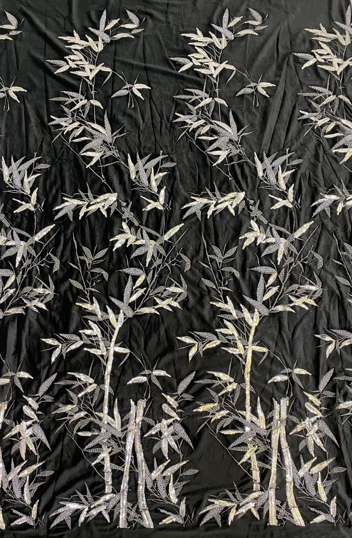 Sequin Embroidered Velvet-Base Fabric – Design 15583 — fabric photo 2