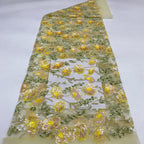 Floral Colorful Sequin Embroidery Fabric — fabric photo 4