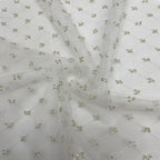Checkered Bead Embroidered Lace Fabric