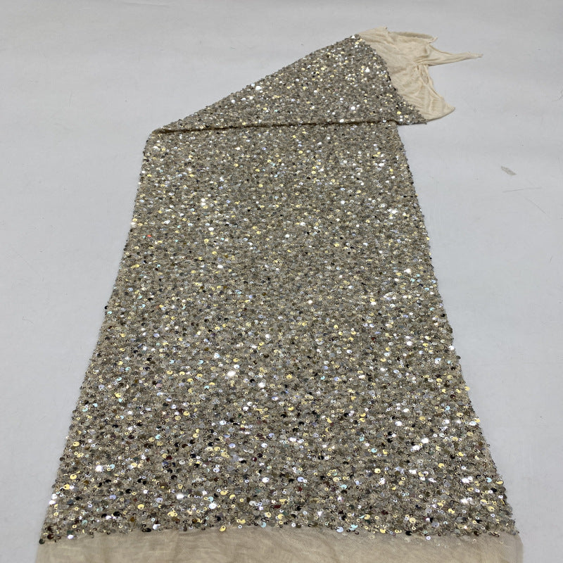 Stretch 3/5 mm Sequin Embroidered Stretch Mesh Fabric – Design 63615 — fabric photo 4