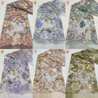 Printed Ribbon Bugle Bead Sequin Fabric – 12173 Series