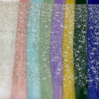 Gradient Foam Bead Silver Sequin Embroidery Fabric