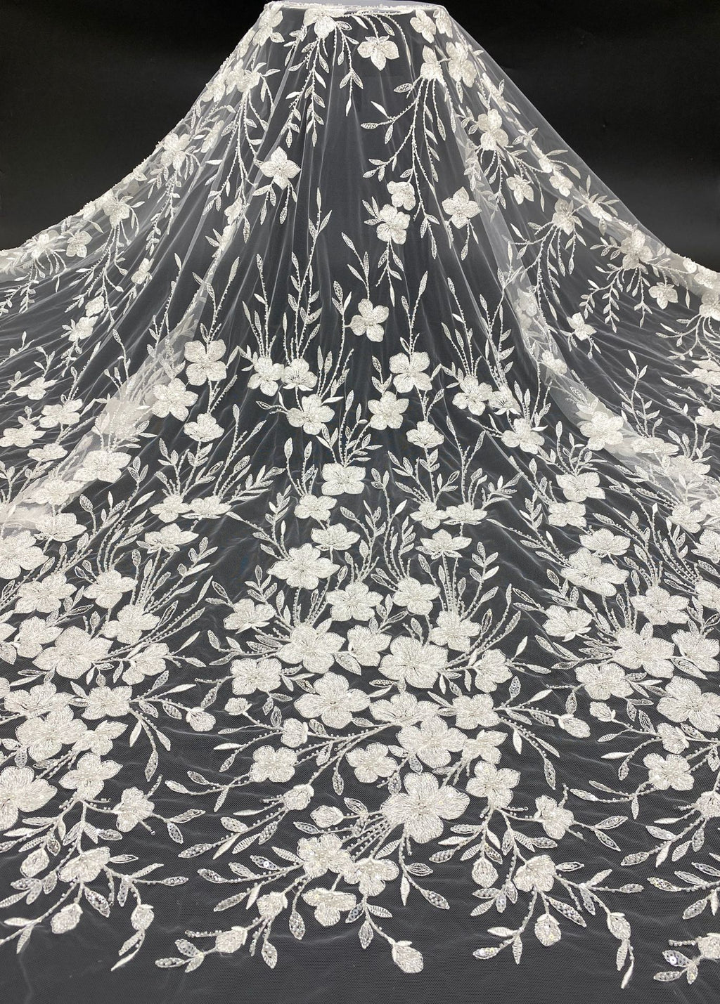 Fine Bead Embroidery & 3/4mm Sequin Dress Fabric