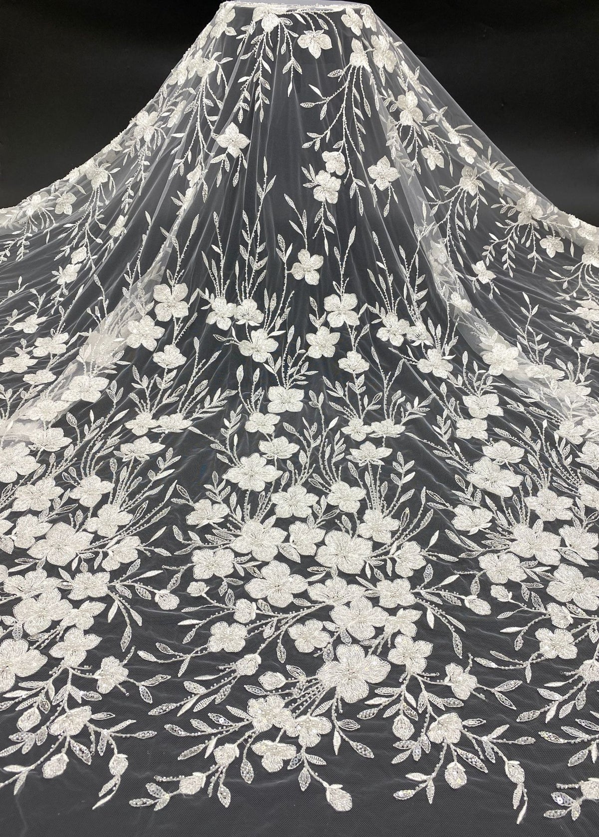 Fine Bead Embroidery & 3/4mm Sequin Dress Fabric