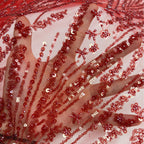 Geometric Bead Embroidered Bridal Lace — fabric photo 2