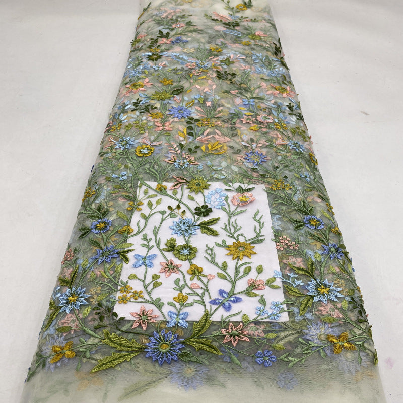 Multicolor Embroidered Bridal Fabric – Design 45567