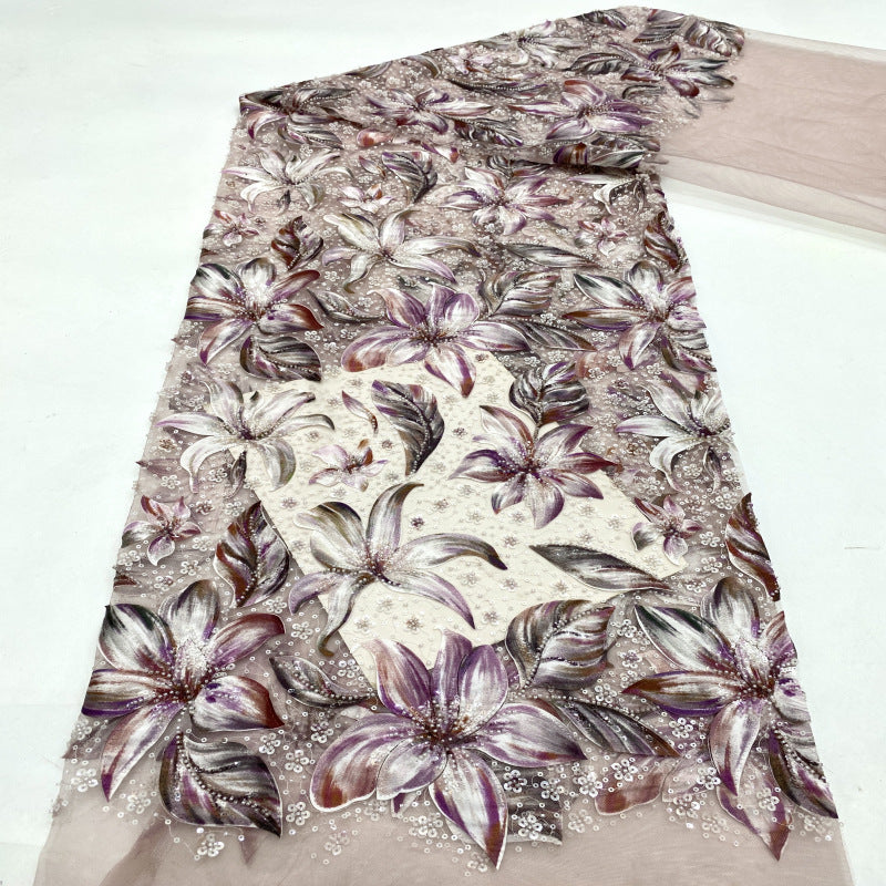 Ethnic Print Bead Sequin Embroidered Fabric — fabric photo 4