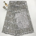 Double-Bead Embroidery with Scattered 3/5 mm Sequins — fabric photo 2