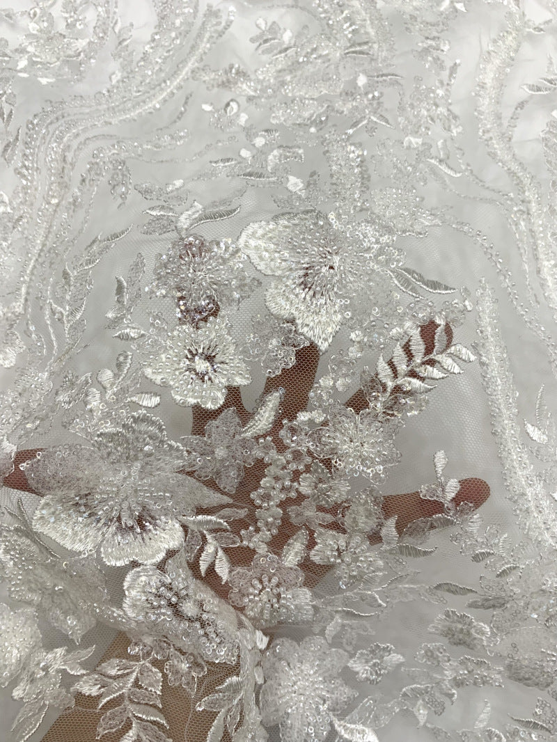 Botanical Bead Embroidery with 2/4 mm Sequins — fabric photo 4