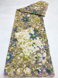 Botanical Multicolor Sequin Embroidery Fabric — fabric photo 6