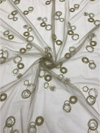 Two-Tone 3/4 mm Crystal-Look Sequin Embroidered Bridal Fabric – Design 61663 — fabric photo 3