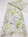 Botanical Laser-Cut Bead and Sequin Embroidered Fabric — fabric photo 6