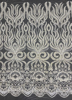 Sequin & Bubble-Bead Embroidered Bridal Fabric – Design 03839