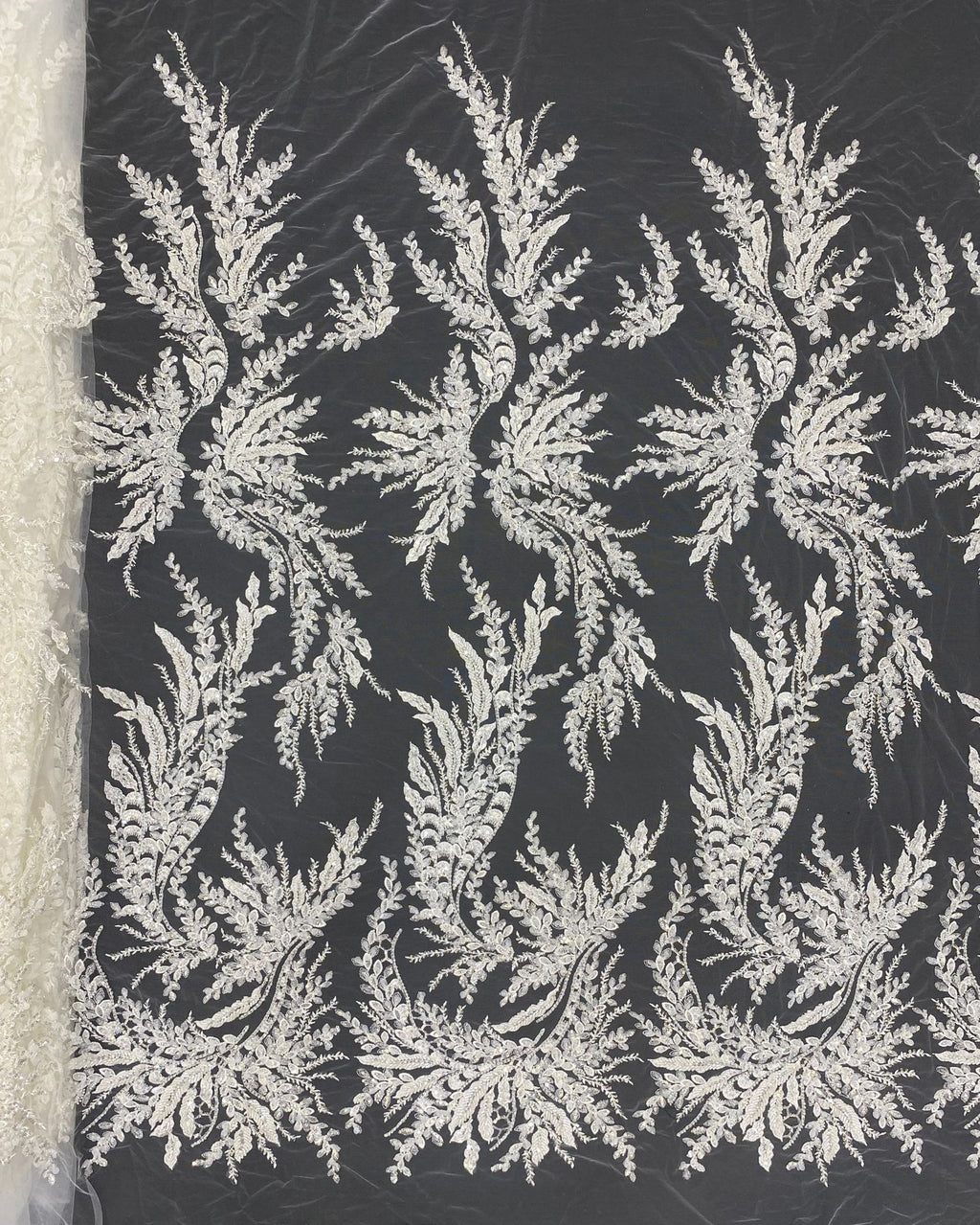 Sequin & Bugle-Bead Embroidered Bridal Fabric – Design 81183 — fabric photo 6