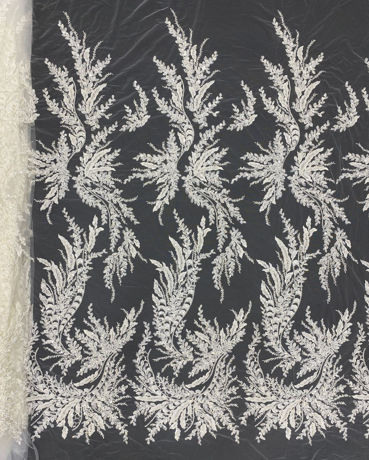 Sequin & Bugle-Bead Embroidered Bridal Fabric – Design 81183 — fabric photo 6