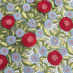 3D Embroidered Water-Soluble Guipure Lace Fabric