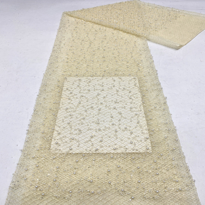 Textured Rope Foam Bead Sequin Embroidery Fabric — fabric photo 4