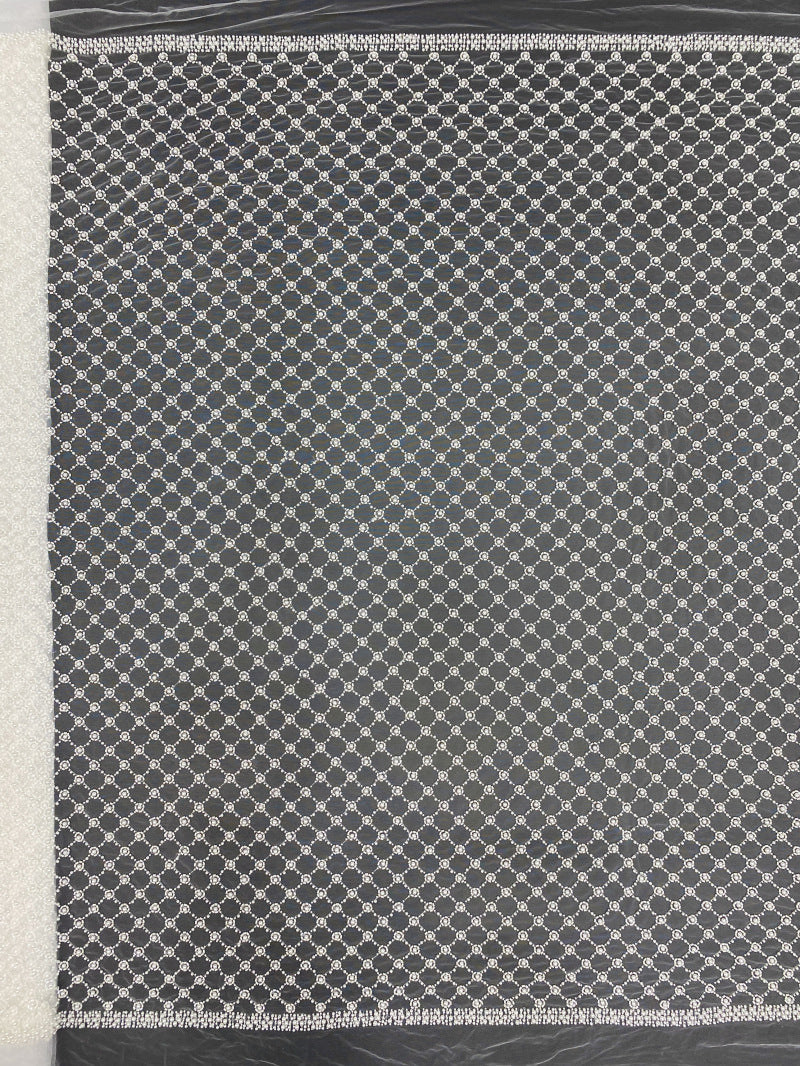 Diamond Motif Foam Bead Bridal Fabric — fabric photo 6