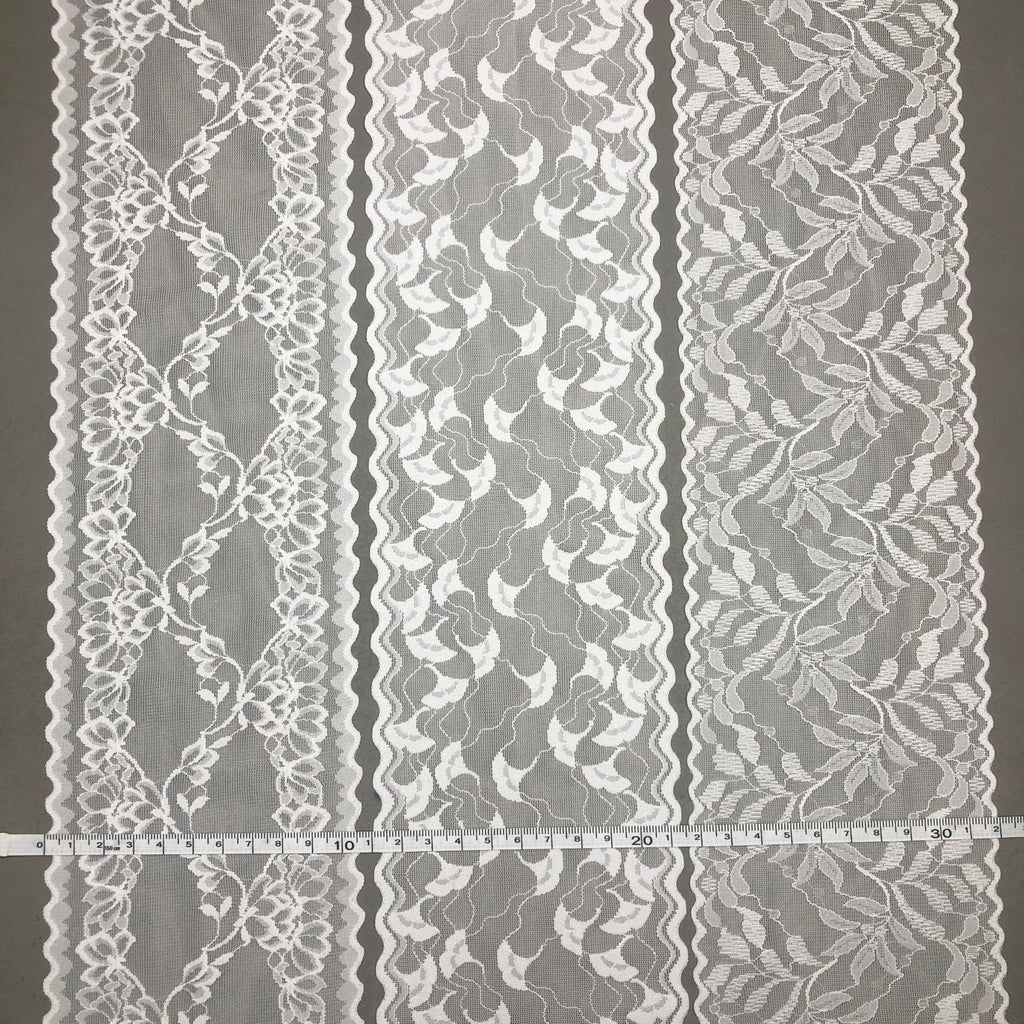 Double-Scallop Stretch Nylon Lace Trim 10 cm — fabric photo 2