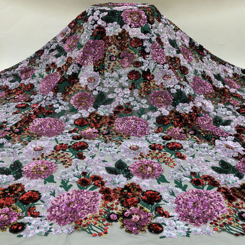 Multicolor Laminated Sequin Embroidery Fabric – 8 Colorways — fabric photo 4