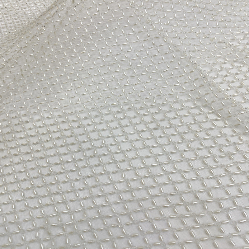 Diamond and Seed Bead Embroidery Fabric — fabric photo 3