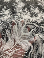 White-Core Beaded Bridal Fabric with 3/4 mm Sequins — fabric photo 4