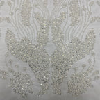 3D Sequin & Bubble-Bead Embroidered Bridal Fabric – Design 05951 — fabric photo 5