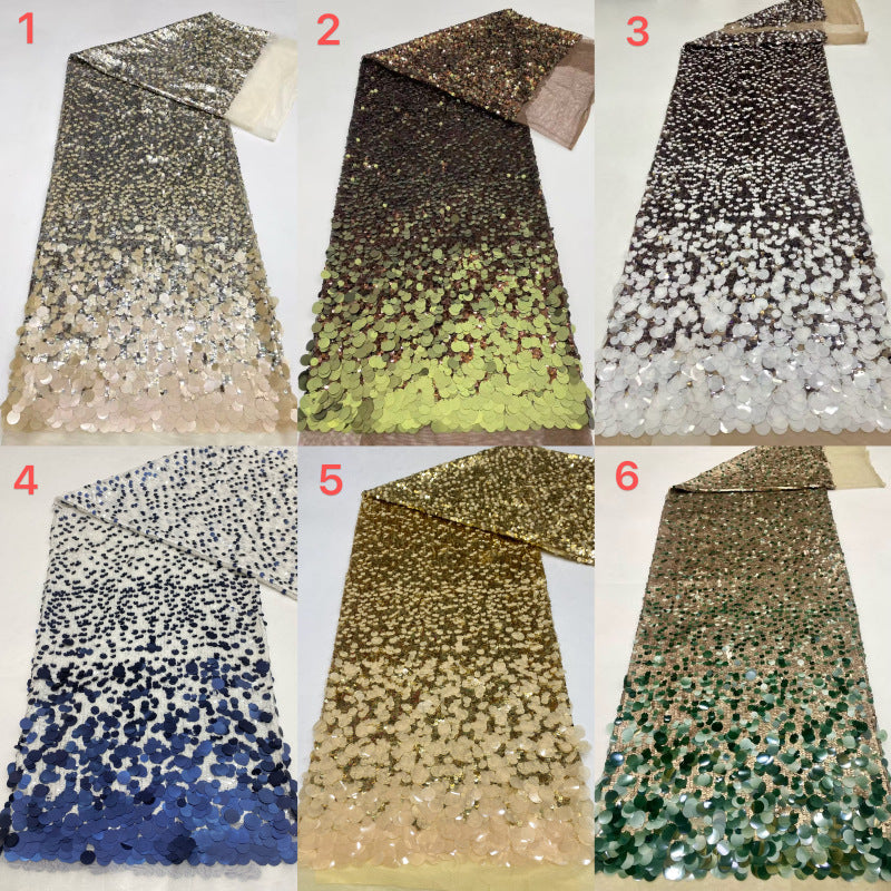Gradient 5–18mm Sequin Embroidery Fabric