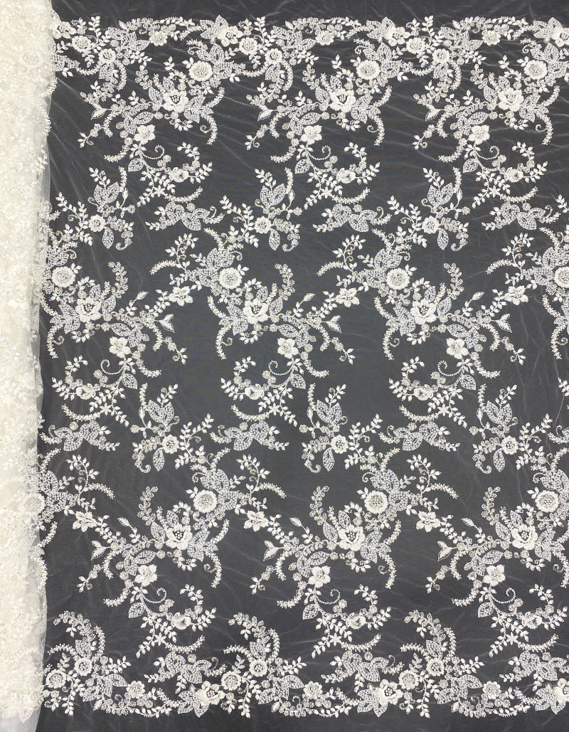 Foam Bead Sequin Embroidery Fabric for Evening Dresses — fabric photo 6