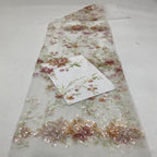 Botanical Printed Multicolor Sequin Fabric