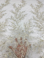 3D Oversized Floral Bead Sequin Gown Fabric — fabric photo 2