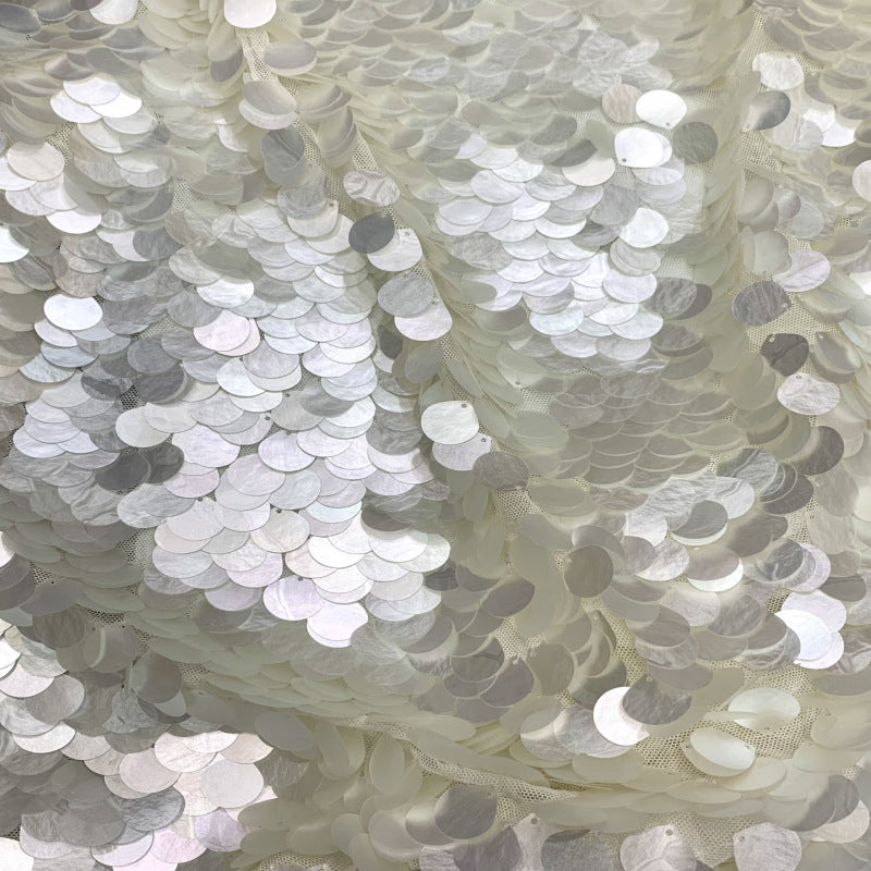 Stretch Mesh with 18mm Shell Sequins