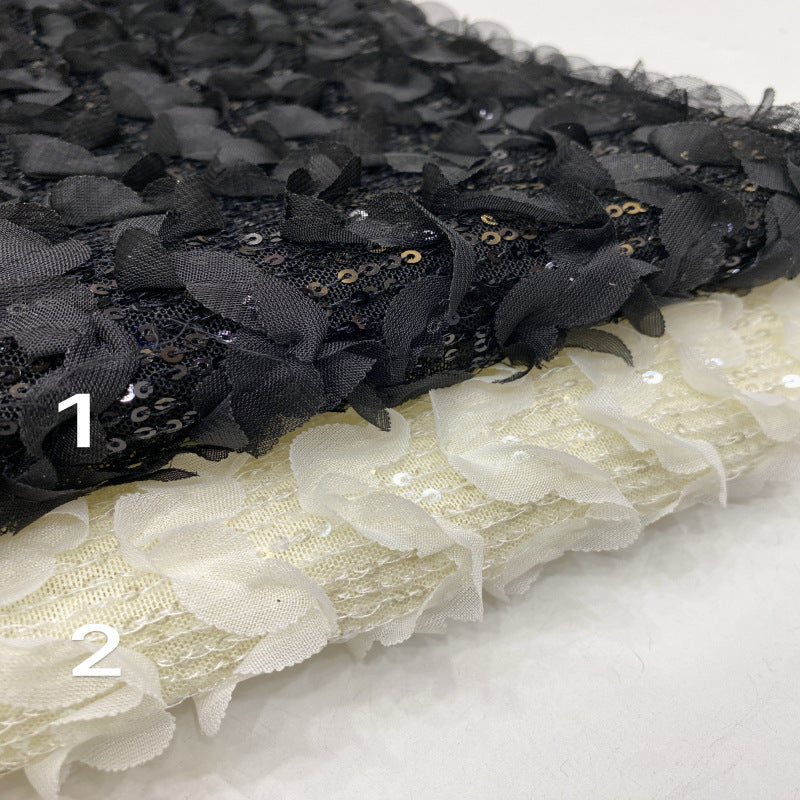 Wave Sequin Embroidered Bridal Fabric
