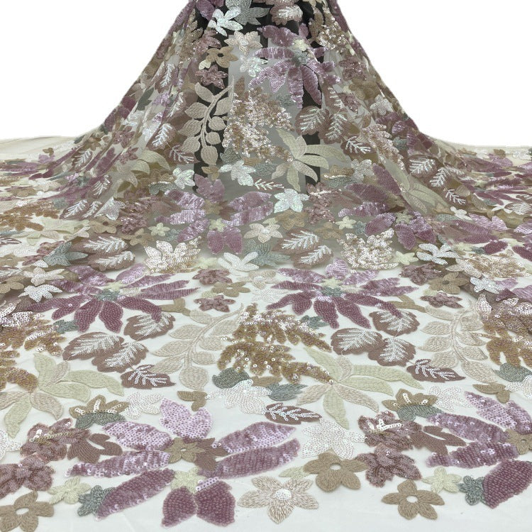 Multicolor Sequin Embroidered Bridal Fabric – Design 55487 — fabric photo 5