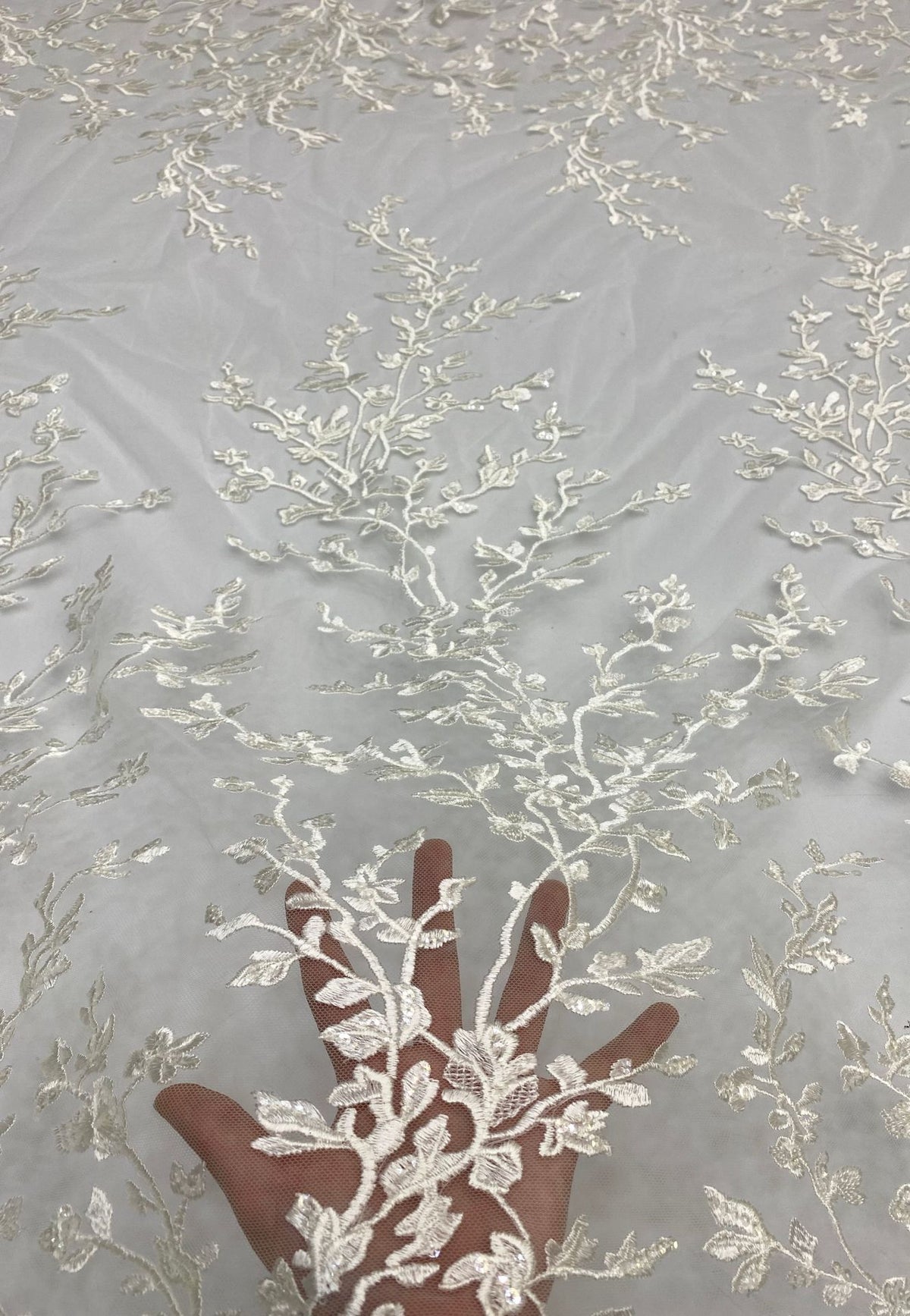 Sequin Embroidered Bridal Fabric – Design 56831 — fabric photo 4