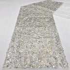 3/5/7/9 mm Sequin Embroidered Bridal Fabric — fabric photo 5