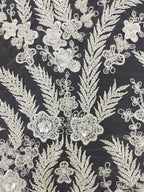 Foam Bead & 3/7mm Sequin Embroidered Fabric — fabric photo 3