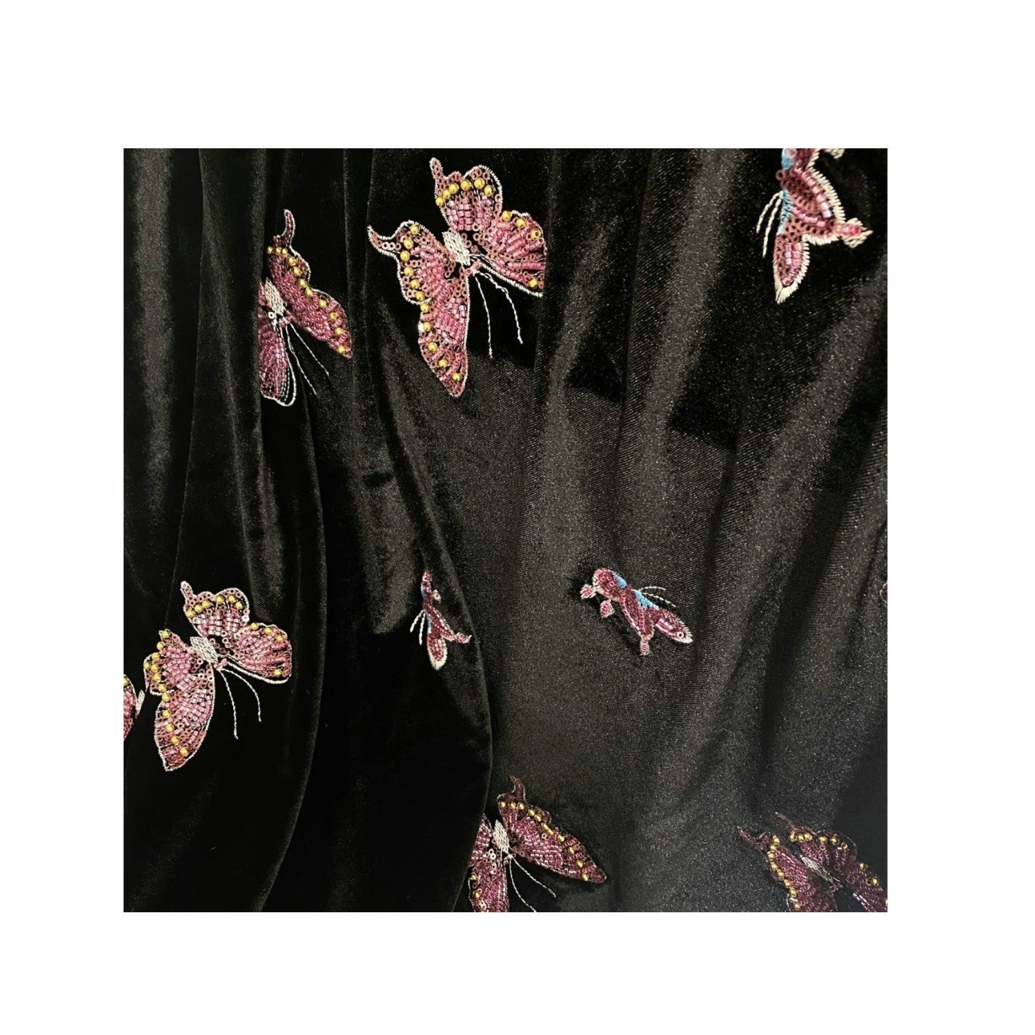 Mariposas coloridas con bordado 3D de terciopelo: elegante para vestidos y abrigos
