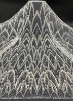 Silver Bead & 3/7mm Crystal Sequin Dress Fabric — fabric photo 6