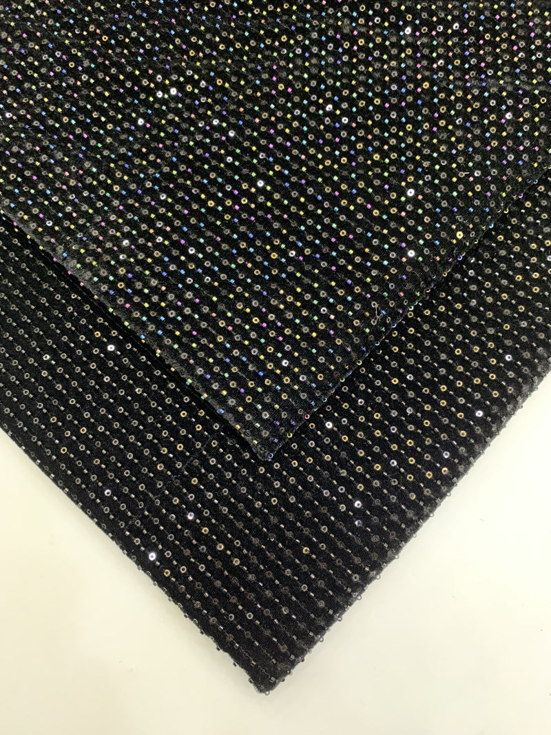 Foam Bead Crystal Sequin Fabric for Wedding Gowns