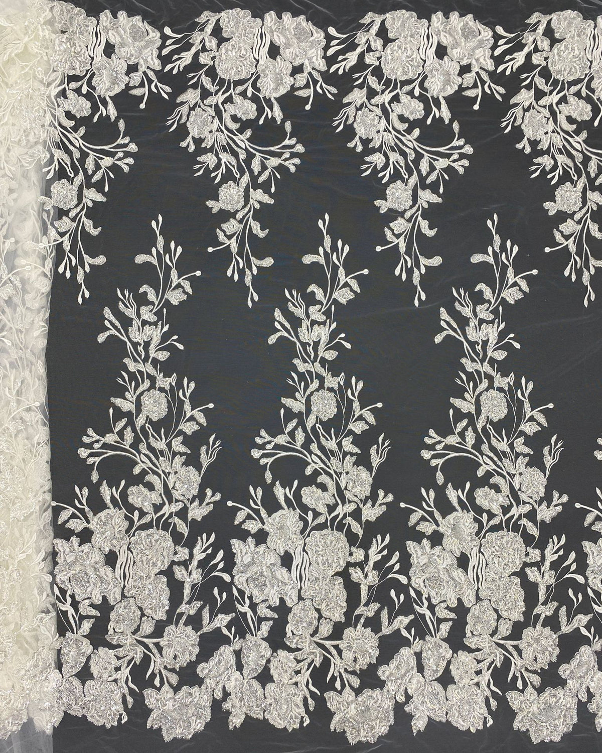 Fine Beaded Sequin Fabric for Bridal Dresses — fabric photo 6