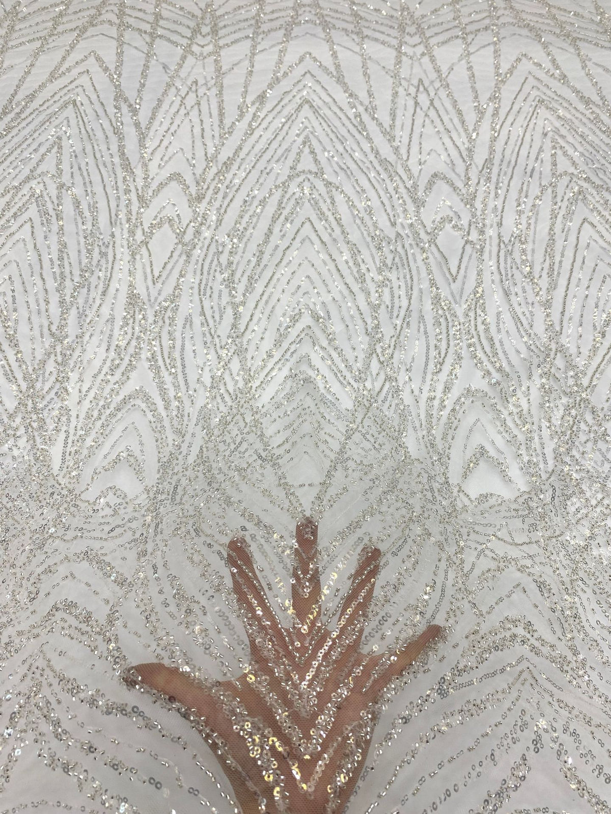 Colorful Sequin Ethnic Motif Embroidery Fabric — fabric photo 4