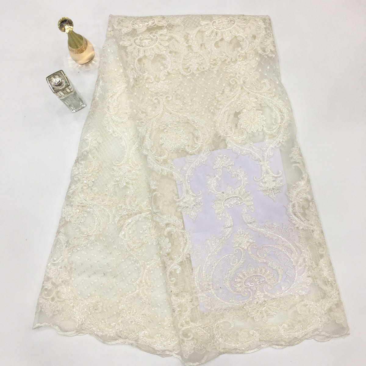 Sequin Embroidered Bridal Fabric – Design 44223 — fabric photo 6